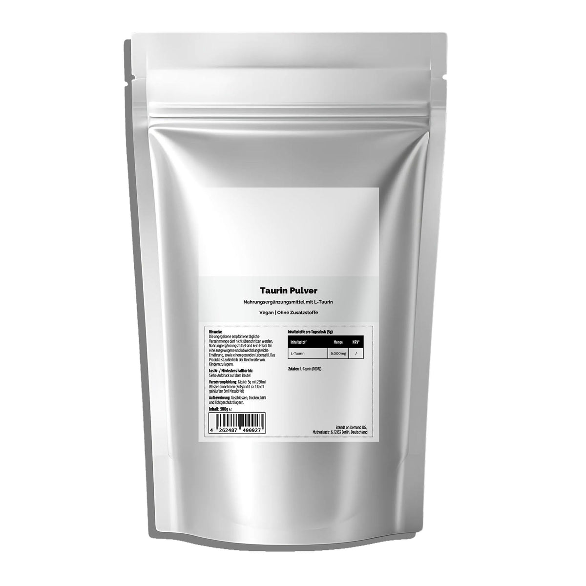 Turbo Taurin 500 g – produktbild snett från höger
