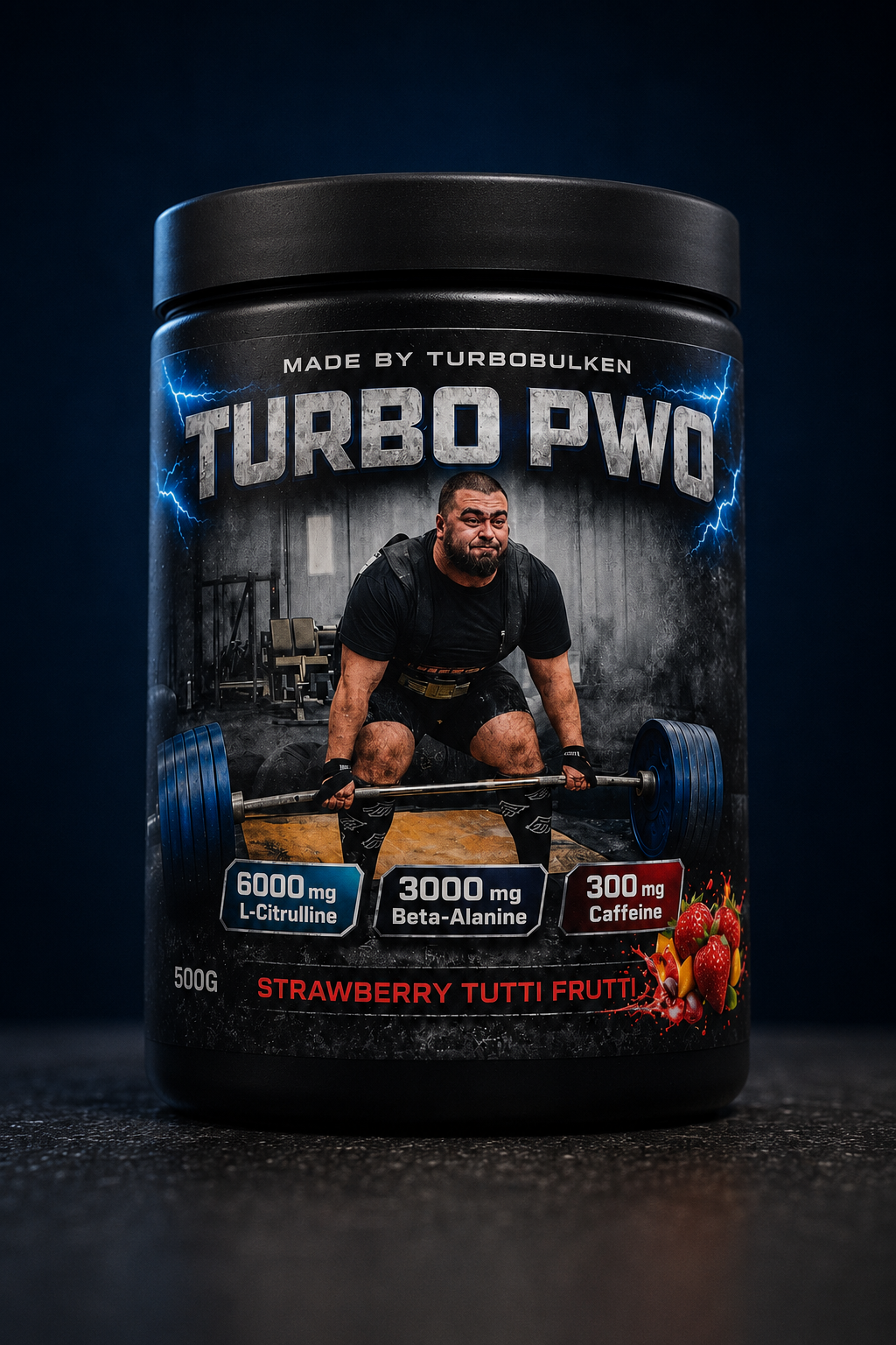 Turbo PWO – Pre-workout 500 g, 25 doser, Strawberry Tutti Frutti - FRI FRAKT!