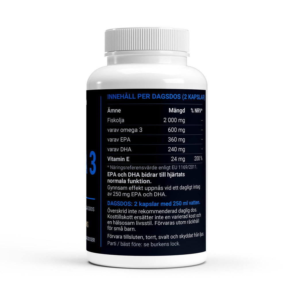 Turbo Omega 3 120 kapslar – produktbild snett från vänster