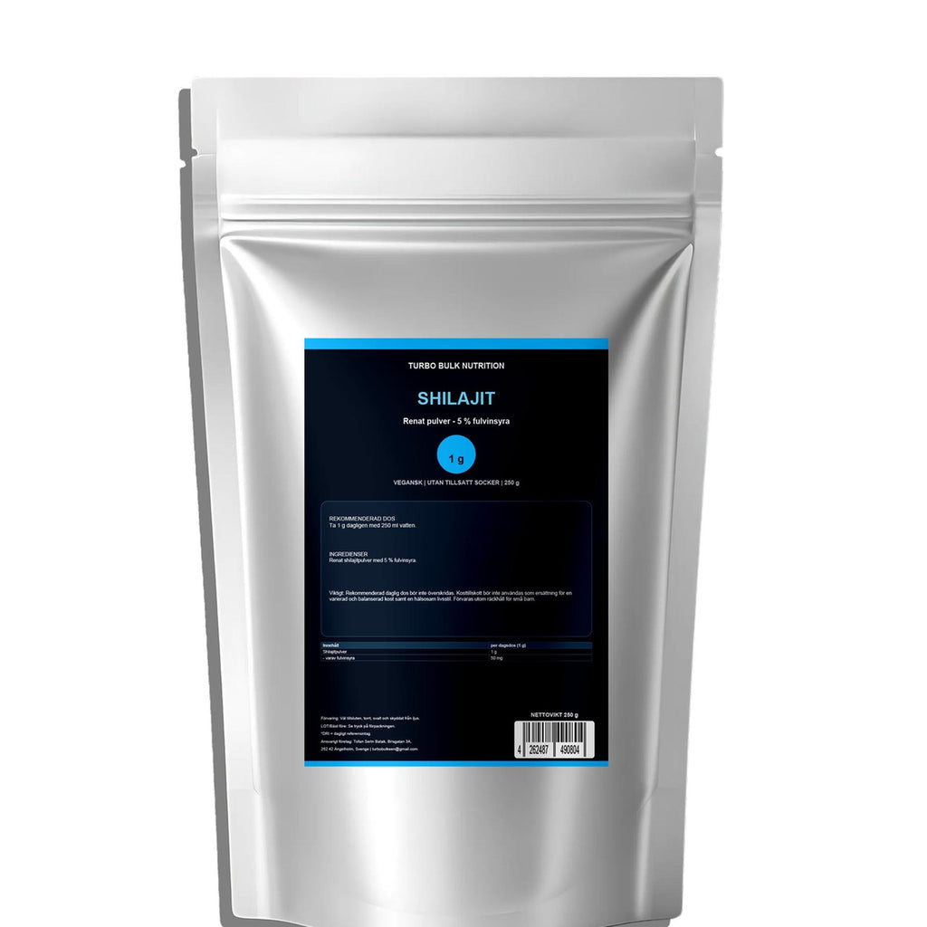 Turbo Shilajit 250 g – produktbild snett från vänster