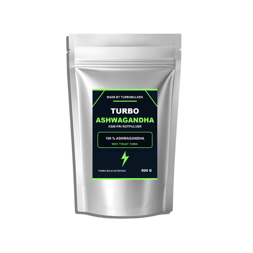 Turbo Ashwagandha 500 g – ny produktbild framifrån