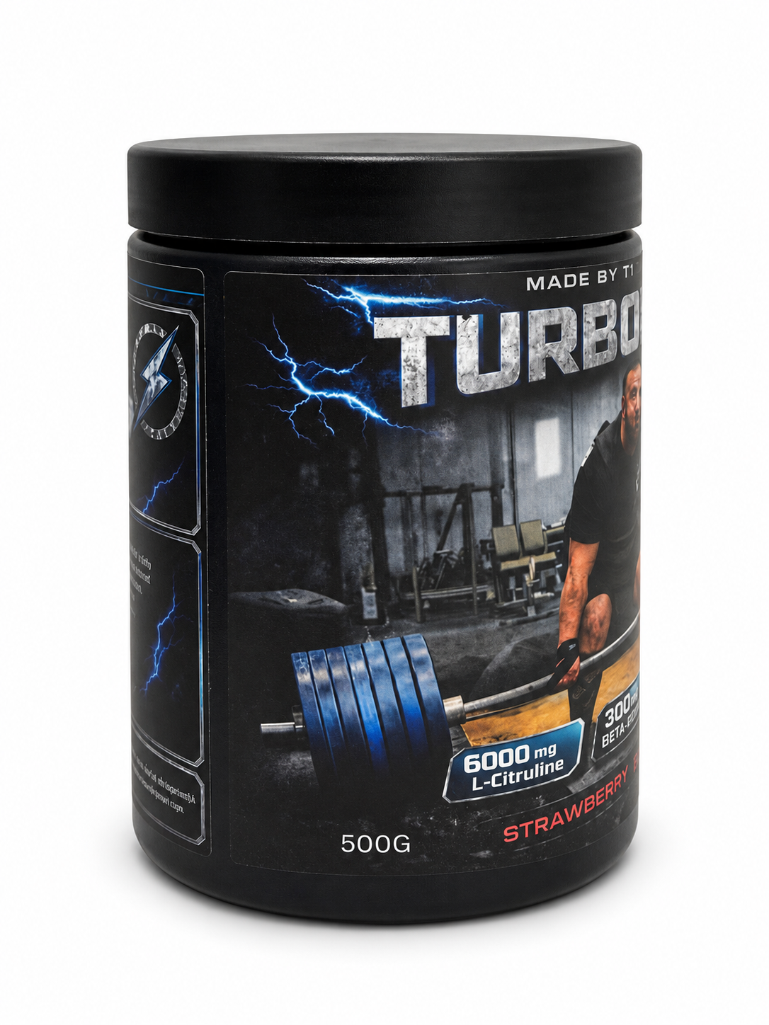 Turbo PWO Strawberry Tutti Frutti 500 g – produktbild snett från vänster