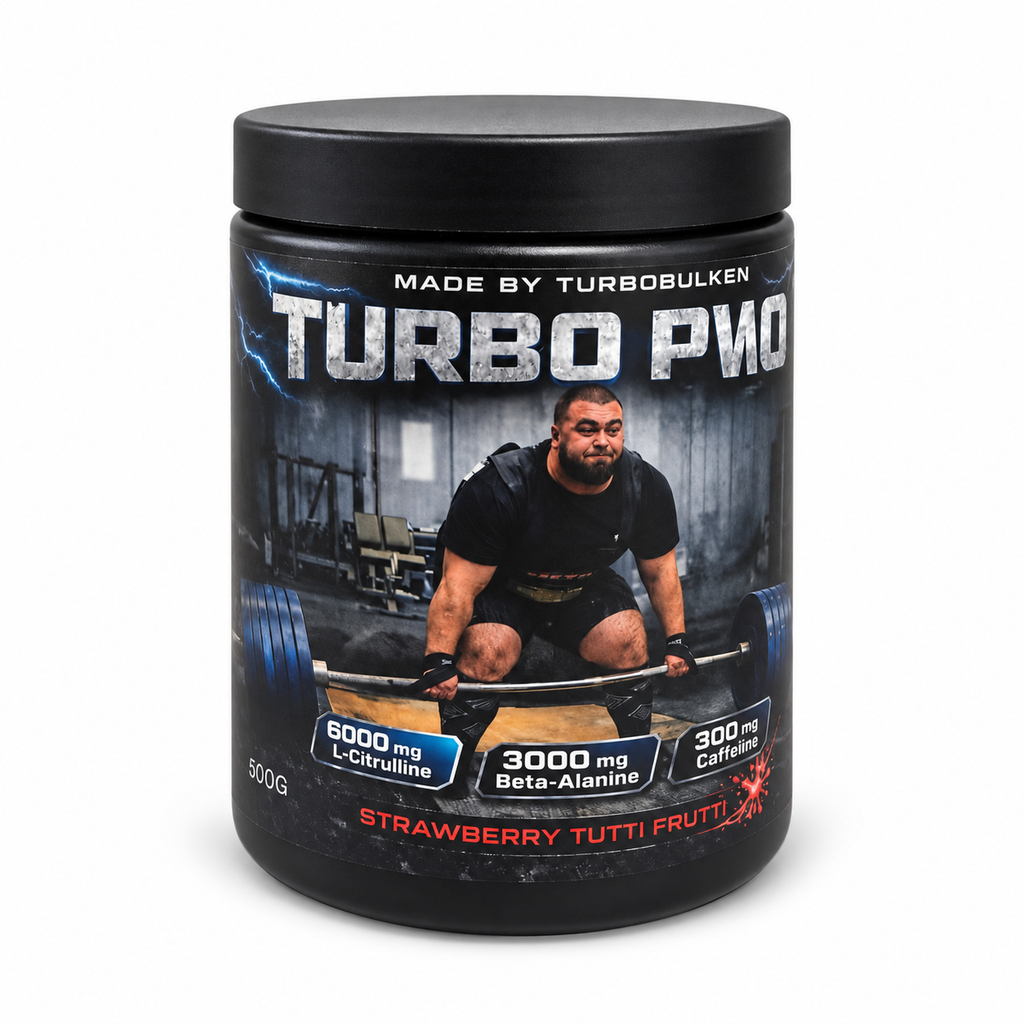 Turbo PWO Strawberry Tutti Frutti 500 g – produktbild snett från höger